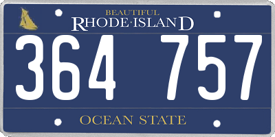 RI license plate 364757