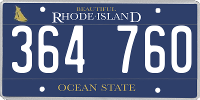 RI license plate 364760