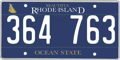 RI license plate 364763