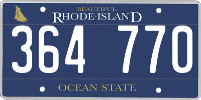 RI license plate 364770