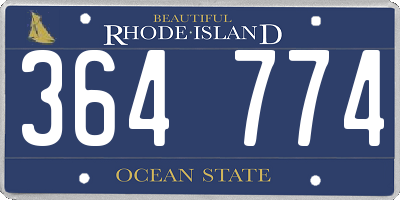 RI license plate 364774