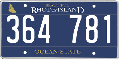 RI license plate 364781