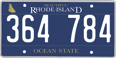 RI license plate 364784