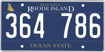 RI license plate 364786