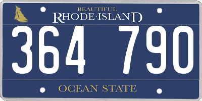 RI license plate 364790