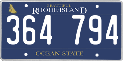 RI license plate 364794