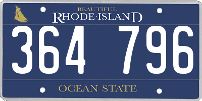 RI license plate 364796