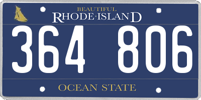 RI license plate 364806