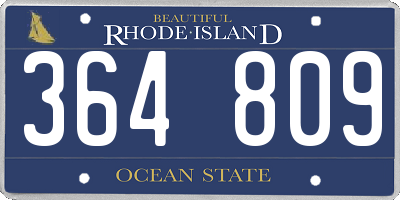 RI license plate 364809