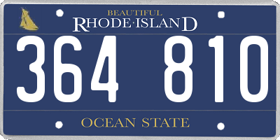 RI license plate 364810
