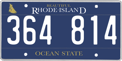 RI license plate 364814