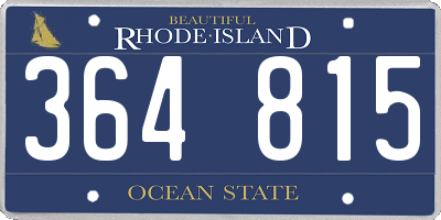 RI license plate 364815
