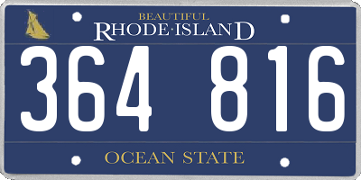 RI license plate 364816