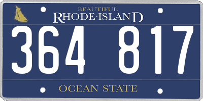 RI license plate 364817