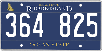 RI license plate 364825