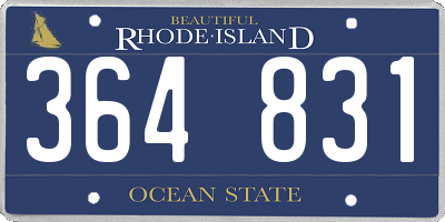 RI license plate 364831