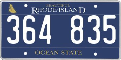RI license plate 364835