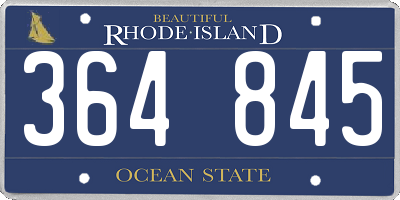 RI license plate 364845