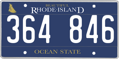RI license plate 364846