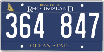 RI license plate 364847