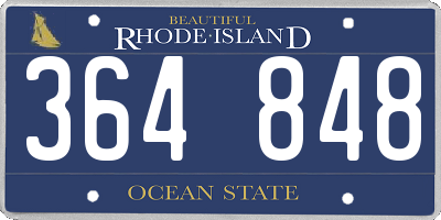 RI license plate 364848