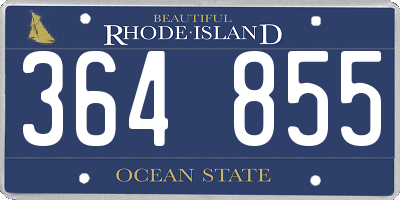 RI license plate 364855