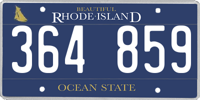 RI license plate 364859
