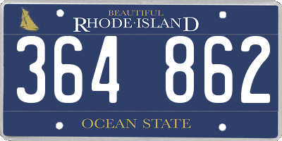 RI license plate 364862