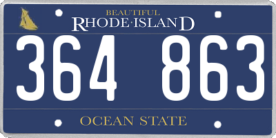 RI license plate 364863