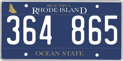 RI license plate 364865