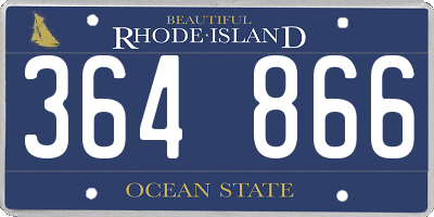 RI license plate 364866