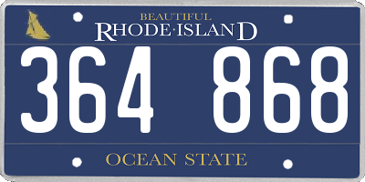 RI license plate 364868