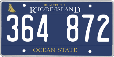 RI license plate 364872