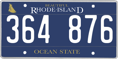 RI license plate 364876