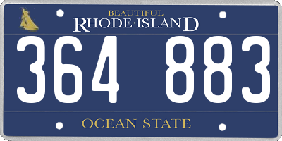 RI license plate 364883