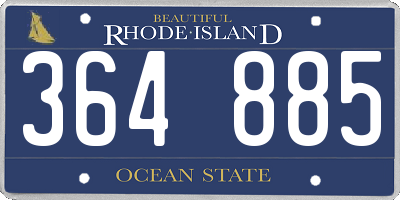 RI license plate 364885