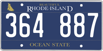 RI license plate 364887