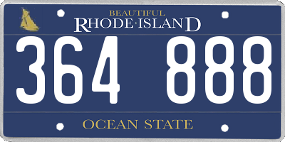 RI license plate 364888