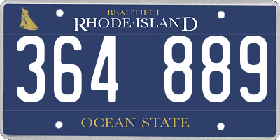 RI license plate 364889