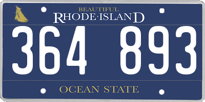 RI license plate 364893