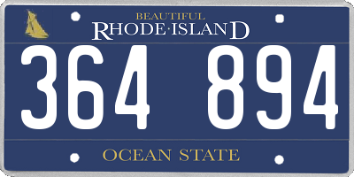 RI license plate 364894