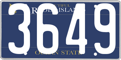 RI license plate 3649