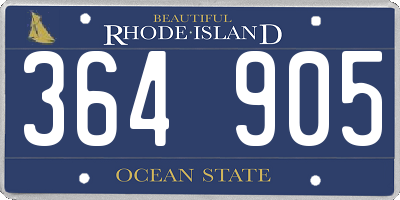 RI license plate 364905