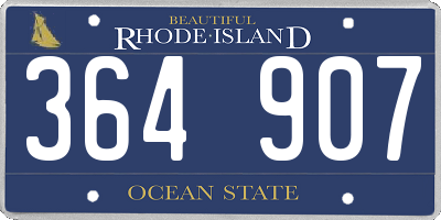RI license plate 364907