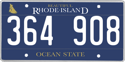 RI license plate 364908