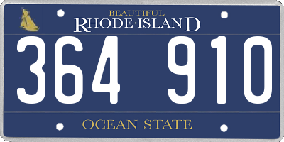 RI license plate 364910