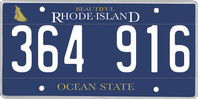 RI license plate 364916
