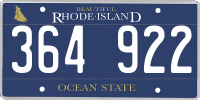 RI license plate 364922