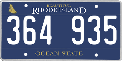 RI license plate 364935