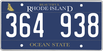 RI license plate 364938
